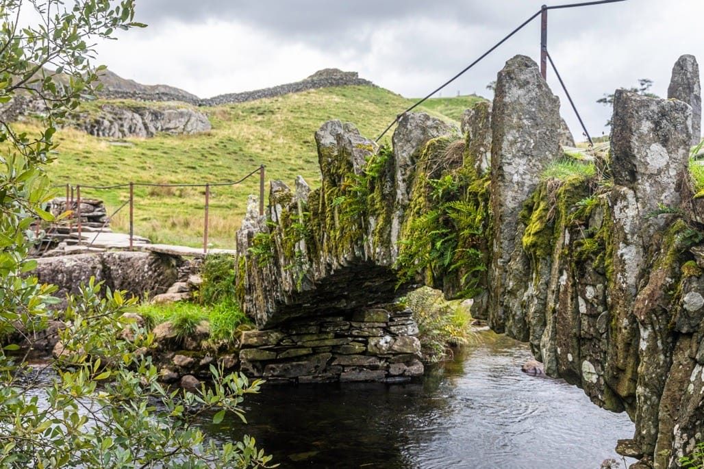 Slater's bridge and Cathedral Cave, Little Langdale, the Lake District, August 2023