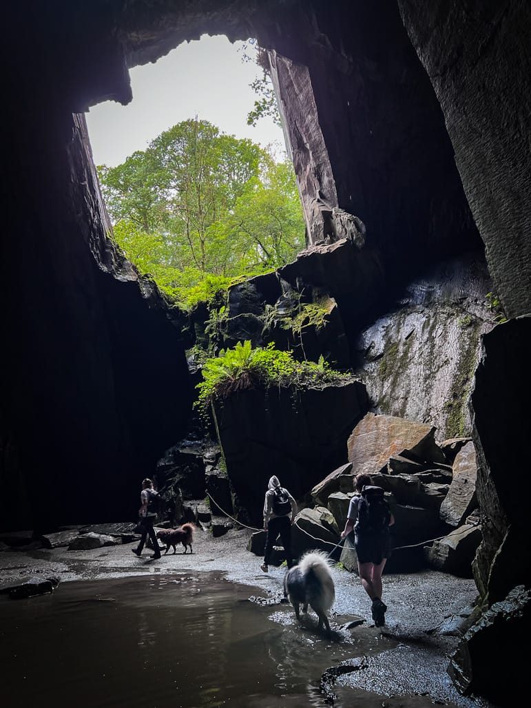 Slater's bridge and Cathedral Cave, Little Langdale, the Lake District, August 2023