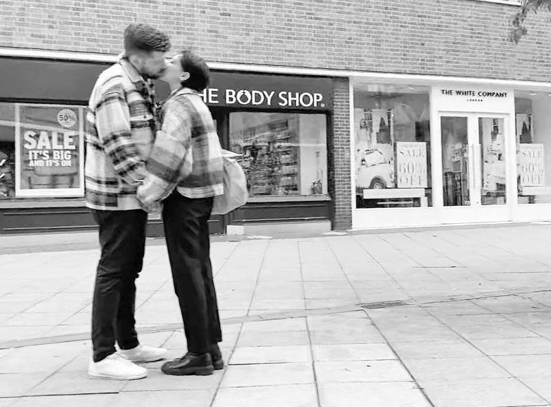 sharing a kiss - no masks