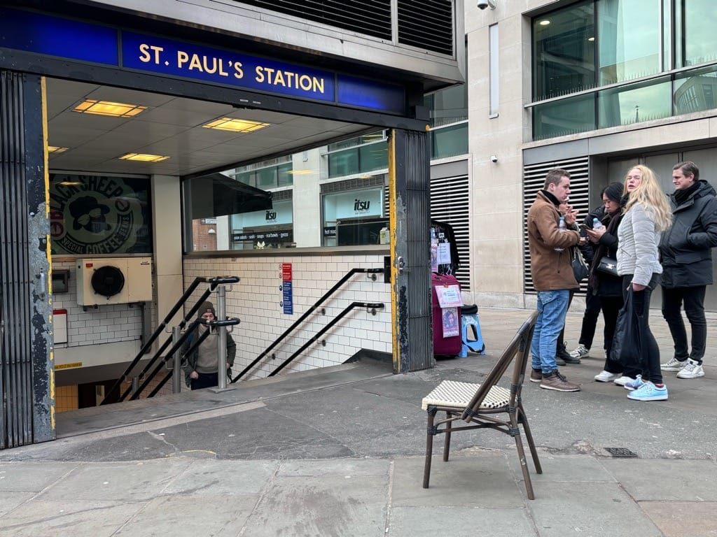 London Times – Chair outside St Paul’s tube station