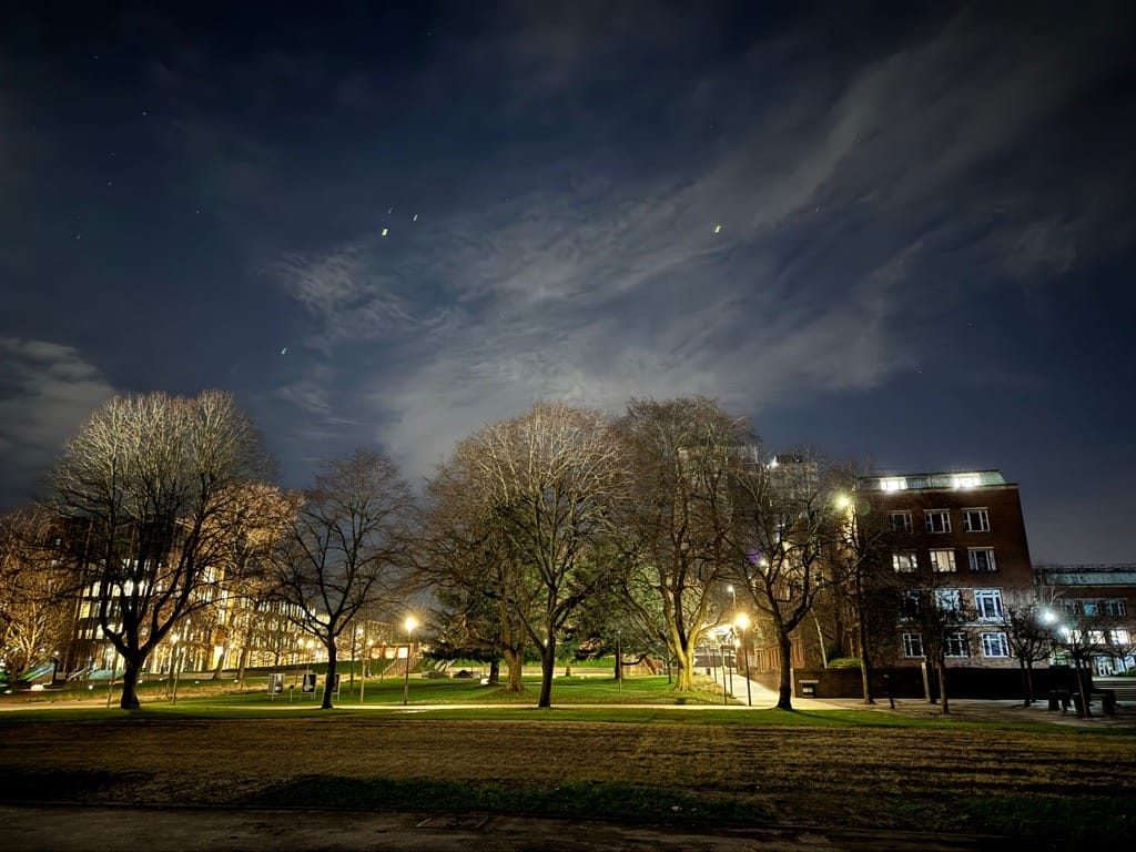 University of Birmingham at Night, Edgbaston, March 2024