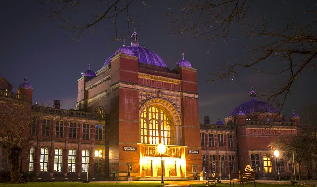 University of Birmingham at Night, Edgbaston, March 2024