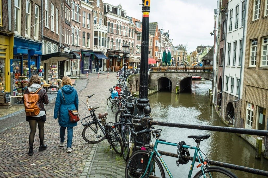 Streets of Canals of Utrecht, The Netherlands, April 2023.