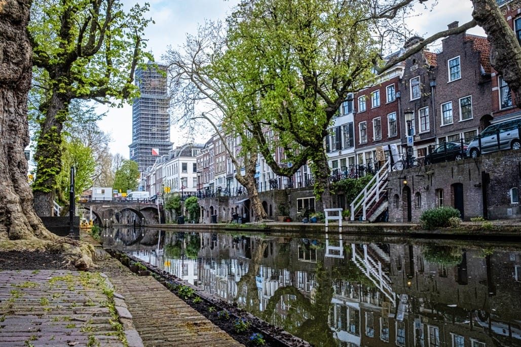 Streets of Canals of Utrecht, The Netherlands, April 2023.