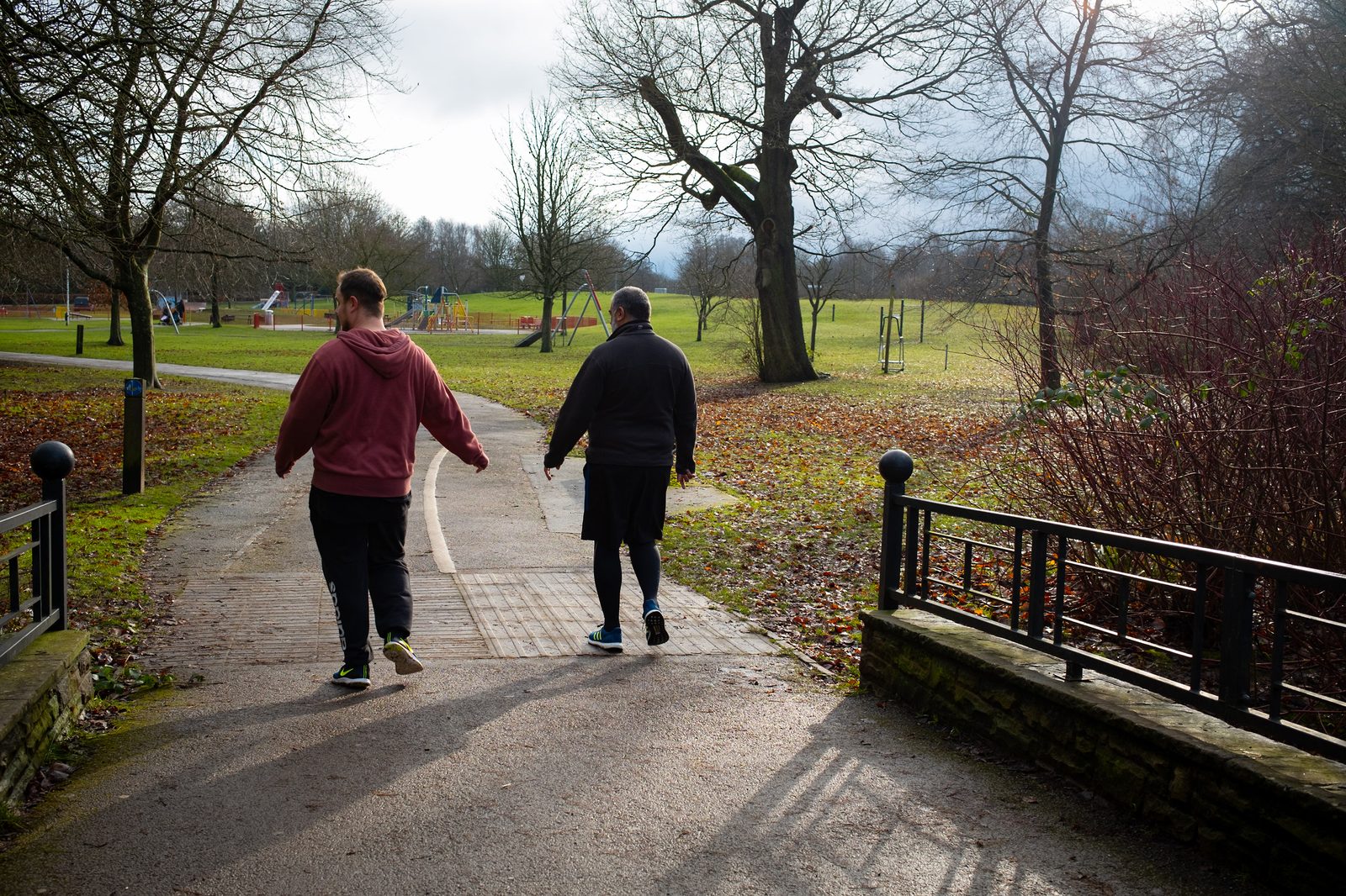 Happy walkers in the park