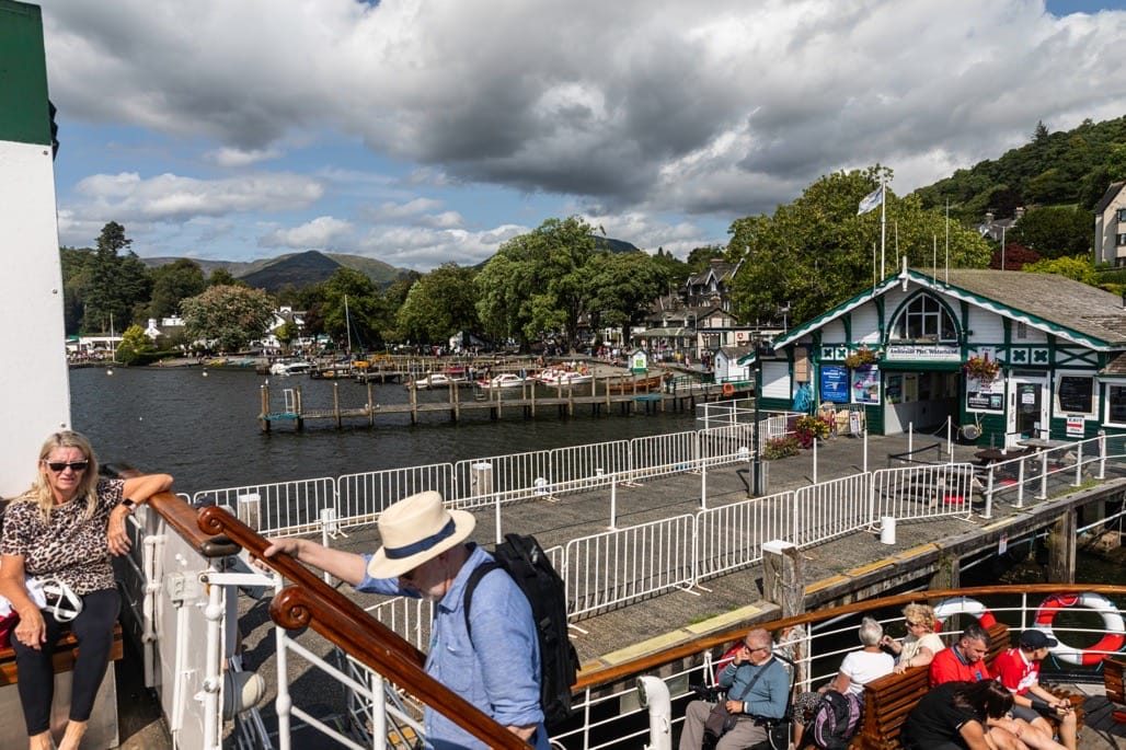 Boat tip on Lake Windermere. Ambleside to Bowness, The Lake District, August, 2023.