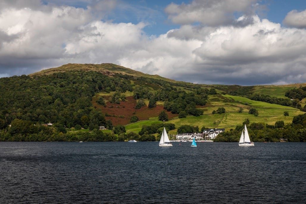 Boat tip on Lake Windermere. Ambleside to Bowness, The Lake District, August, 2023.
