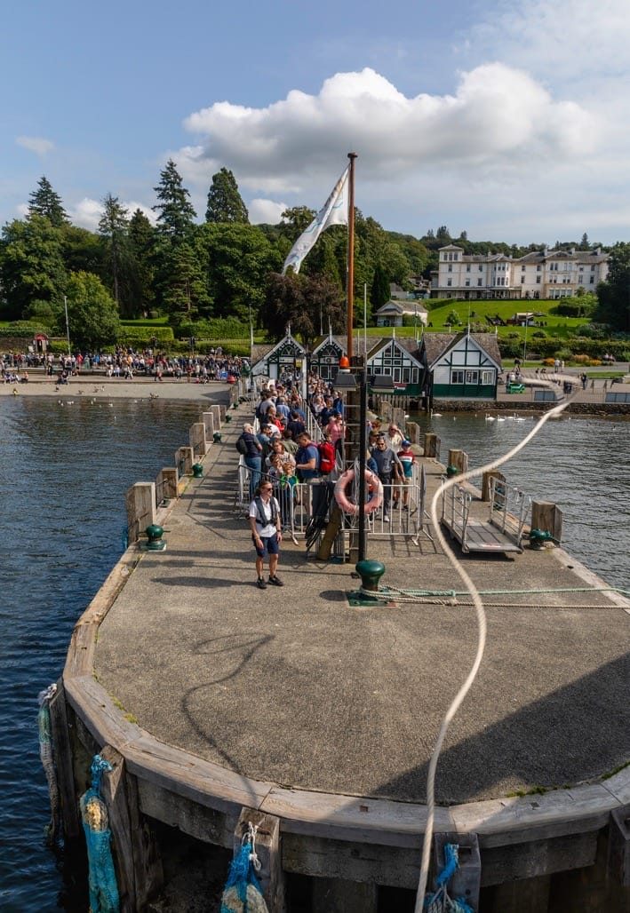 Boat tip on Lake Windermere. Ambleside to Bowness, The Lake District, August, 2023.