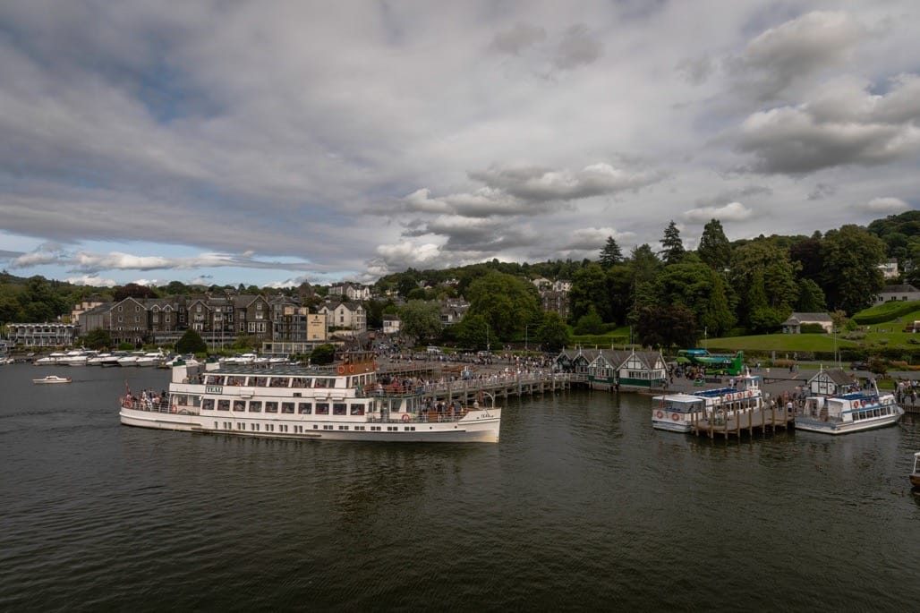 Boat tip on Lake Windermere. Ambleside to Bowness, The Lake District, August, 2023.