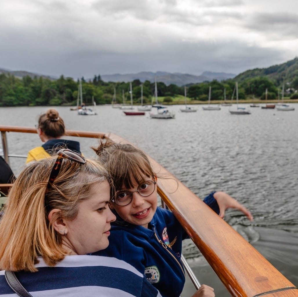 Boat tip on Lake Windermere. Ambleside to Bowness, The Lake District, August, 2023.